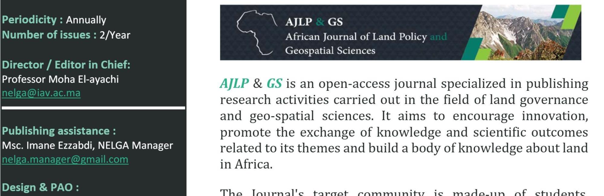 African Journal of Land Policy and Geospatial Sciences: Special Issue on Youth and Land Governance