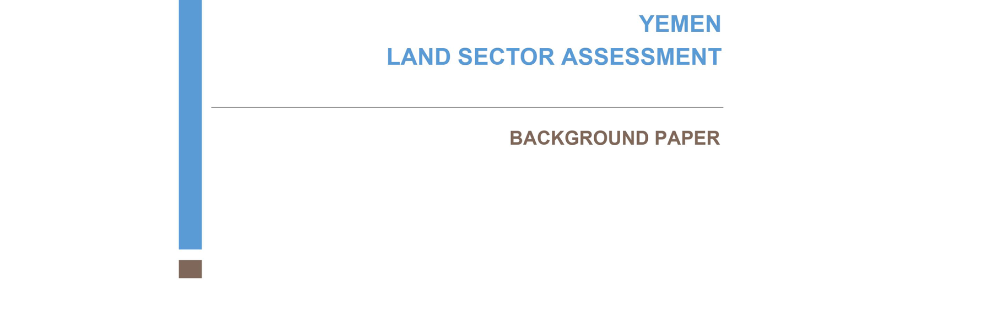 Yemen land sector assessment: Background paper