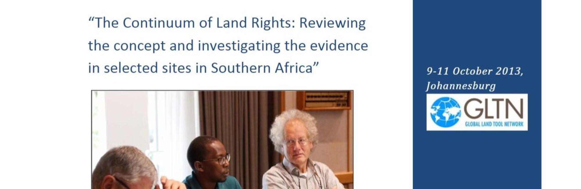 Experts Group Meeting Report: The Continuum of Land Rights
