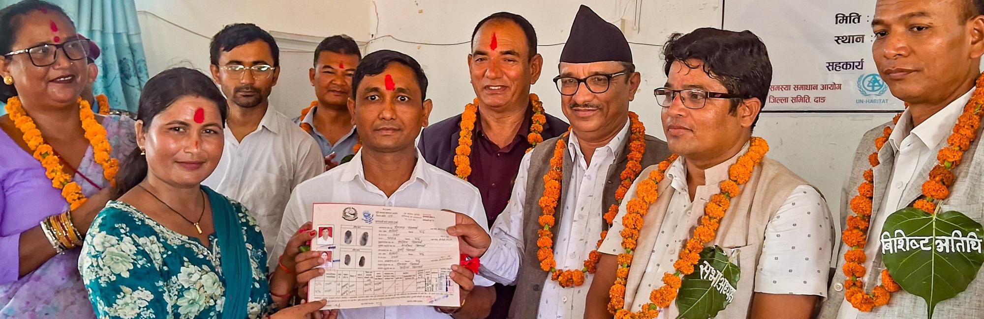 Nepal: Nine Landless Families Receive Ownership Certificates