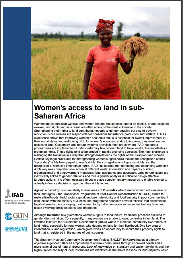 Law, Land Tenure and Gender Review: Southern Africa by UN-Habitat - Issuu