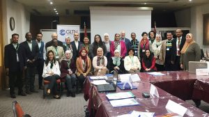 Representatives of UN-Habitat Regional Office of Arab States, GLTN and the awarded organisations: APN, Rasheed TI, UTI, UAWC, LCPS, ISTIDAMA, IYCY